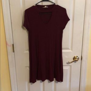 Maroon short sleeve dress. Size L